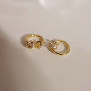 European-American Style Instagram-Style Versatile Elegant Statement Alloy Cubic Zirconia Earrings