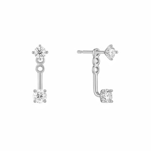 Vintage Niche Elegant Alloy Cubic Zirconia Two-Way Wear Earrings, Best Seller