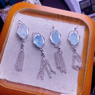 Aquamarine Pendant Base for DIY Jewelry Making, Wholesale