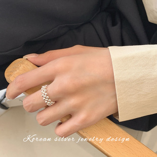 Light Luxury Minimalist Niche 925 Sterling Silver Openwork Adjustable Open Design Ring