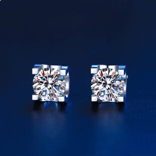 Fashion 925 Sterling Silver Cubic Zirconia Four-Prong Setting Tarnish-Resistant Earrings, Wholesale