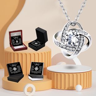 European-American Style Alloy Cubic Zirconia Fully Paved Micro-Pavé Clover Motif Pendant Necklace, Best Seller